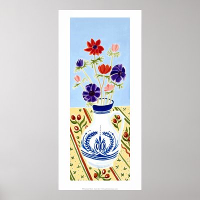 Art Print: Anemones in a French Jug. Still life by johndyergallery