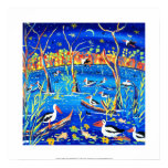 Art Print: Banrock Station Pelicans, Gums, Moon posters