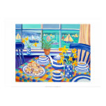 Art Print: Cornish Tea Time. ( Cornish Blue )