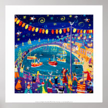 Art Print: Lanterns & Lights, Mousehole, Cornwall