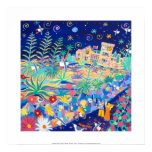 Art Print: Tropical Blue Night Tresco. posters
