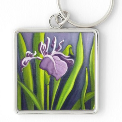 Art Purple Iris Keychain by art2bseen
