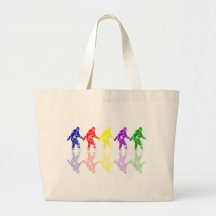 ART SCHOOL SQUATCH - Colourful Bigfoot Logo Tote Bags