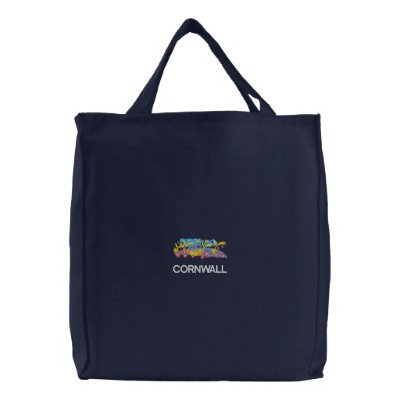 Art Shopper Bag: Embroidered Tropical Cornwall by johndyergallery