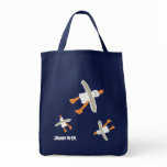 Art Shopper Beach Bag: John Dyer Seagulls. Blue