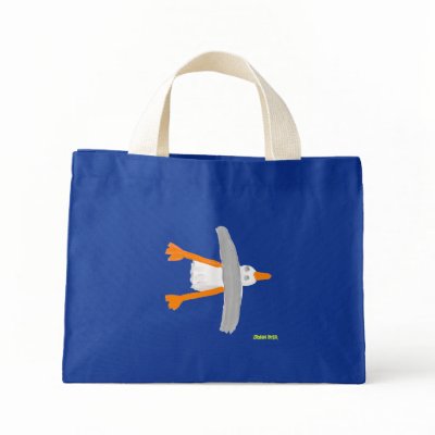 Art Shopping Bag: John Dyer Seagull, Blue by johndyergallery