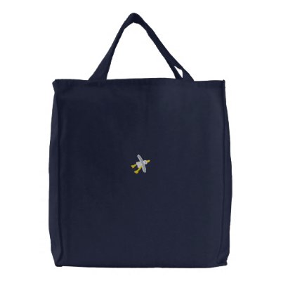 Art Shopping Bag: Single Seagull Embroidered by johndyergallery