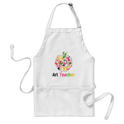 Art Teacher Paint Splatter Apple Apron by thepinkschoolhouse