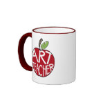 Art Teacher Painted Apple & Paint Brushes Mugs
