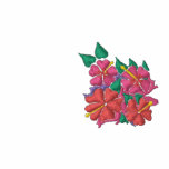 Art Top: Joanne Short Embroidered Hibiscus. Pink embroidered shirts