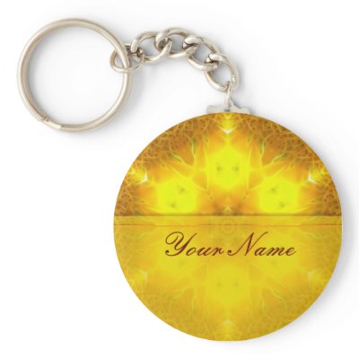 ArtBorder Golden Hexagon Keychain by webgrrl