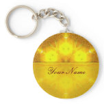 ArtBorder Golden Hexagon Keychain