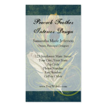 Artful Detail Peacock Feather Business Cards