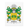 Arthur Family Crest Postcard