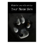 Artic Fox in Paw Print Business Card Template