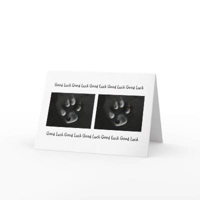 Artic Fox in Paw Print; Good Luck Card by Picture_Imperfect