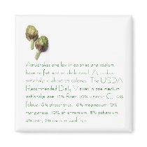 Artichokes with Nutritional Info Refrigerator Magnets