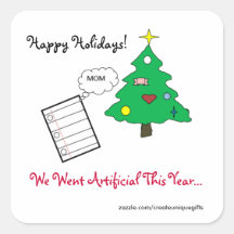 Artificial Christmas Tree Cartoon Sticker