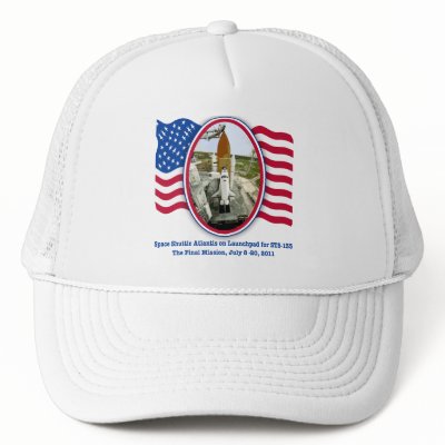 Artiistic Rendering of Space Shuttle Atlantis Trucker Hats by AstroBaby