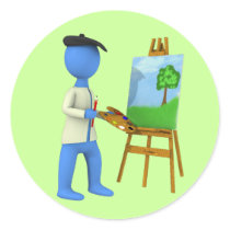 Artist and Easel