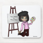 Artist Girl Easel Mousepad