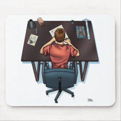Artist Working Mouse Mat by stephforney