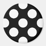 Artistic Abstract Retro Polka Dots White Black Fridge Magnets