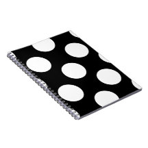 Artistic Abstract Retro Polka Dots White Black Spiral Note Book