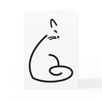 Artistic Cat Silhouette Greeting Card by cre8iveheart