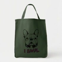 Artistic French Bulldog "Bark" Design bags