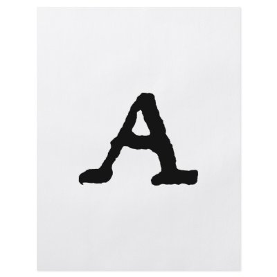 Artistic Letter "A" Woodcut Woodblock Initial by ZephyrusBooks