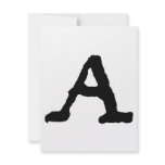 Artistic Letter "A" Woodcut Woodblock Initial
