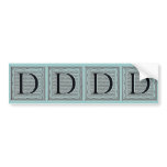 Artistic Letter "D" Woodcut Woodblock Initial bumper stickers