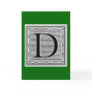 Artistic Letter "D" Woodcut Woodblock Initial