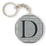 Artistic Letter "D" Woodcut Woodblock Initial