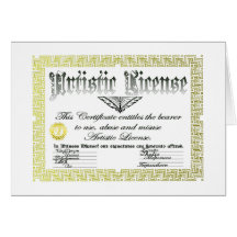 Artistic License Card