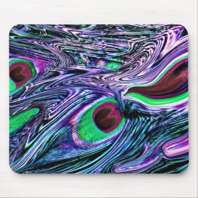 Artistic Peacock Feather Pattern Mouse Pads by davem1966