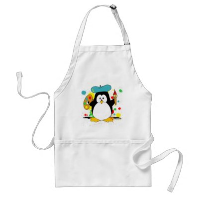 Artistic Penguin Apron by ironydesign