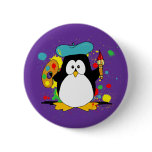Artistic Penguin Pinback Buttons