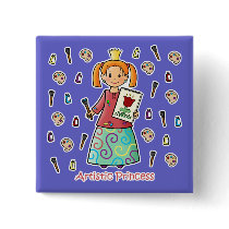 Artistic Princess Pinback Button