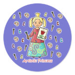 Artistic Princess Round Stickers