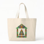 Artistic Pyramid House Tote Bags