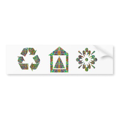 Artistic Pyramid House Bumper Stickers by ZAZZLELIST