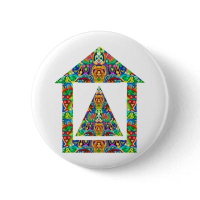 Artistic Pyramid House Pins by ZAZZLELIST