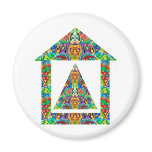 Artistic Pyramid House Refrigerator Magnets