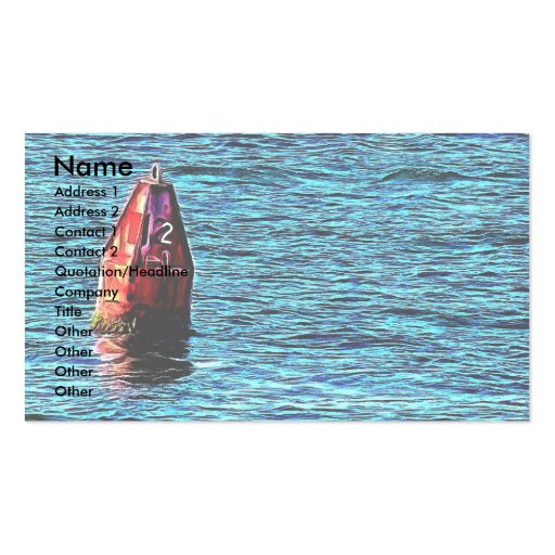 Artistic Red Buoy on the Ocean Business Card Template