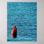 Artistic Red Buoy on the Ocean Posters