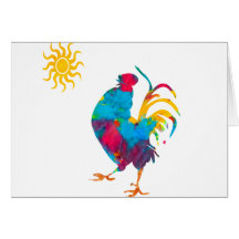 Artistic Rooster the King of the BarnYard Greeting Card