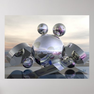 Artistic sci-fi poster with reflecting worlds by walstraasart