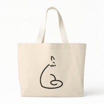 Artistic Swirly Cat Silhouette Canvas Bags